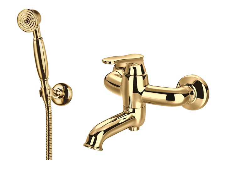 Art Deco bateria wannowo-prysznicowa ścienna złota AD5131GL