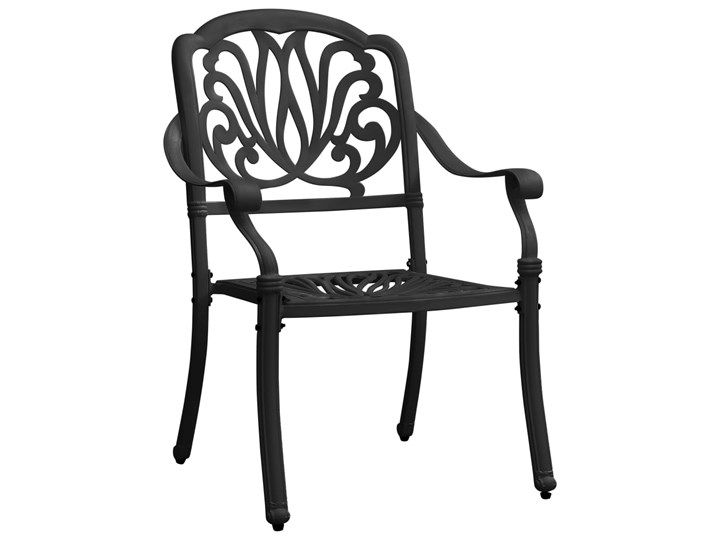 vidaXL Krzesła ogrodowe 2 szt., odlewane aluminium, czarne Kolor Czarny
