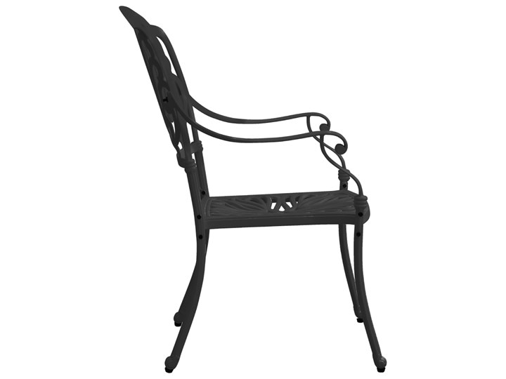 vidaXL Krzesła ogrodowe 2 szt., odlewane aluminium, czarne Kolor Czarny