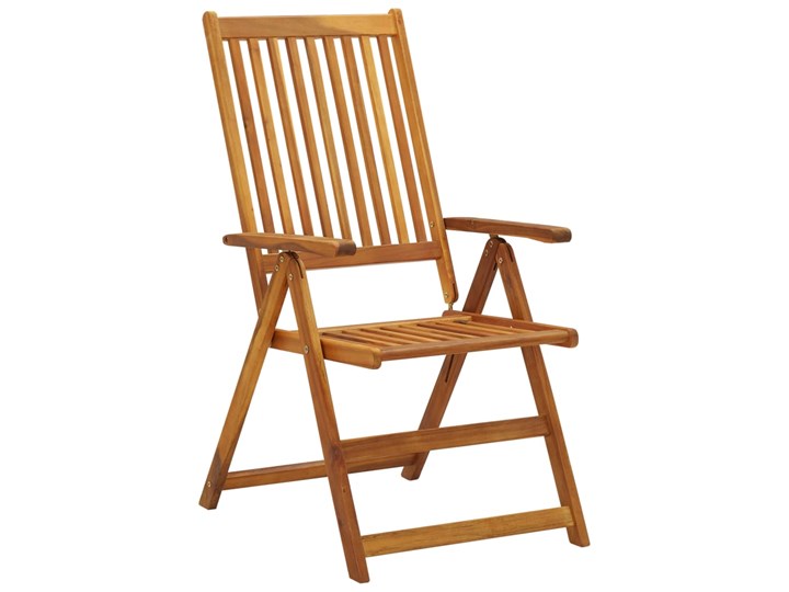 vidaXL Rozkładane krzesła ogrodowe z poduszkami, 2 szt., lita akacja Drewno Krzesło składane Tworzywo sztuczne Krzesło z podłokietnikami Kolor Biały Kolor Szary