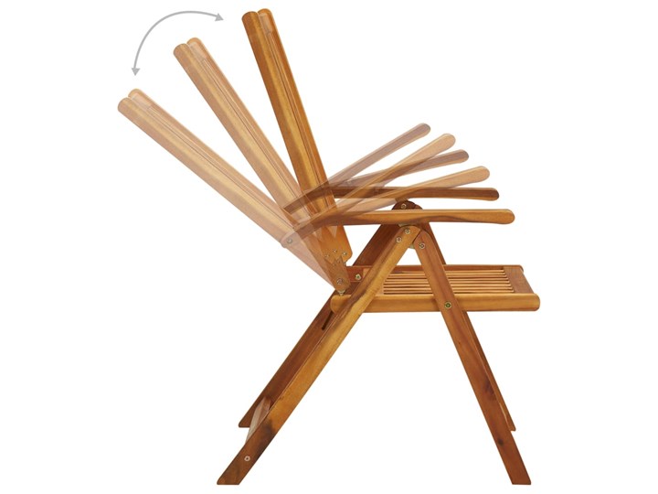 vidaXL Rozkładane krzesła ogrodowe z poduszkami, 2 szt., lita akacja Krzesło składane Drewno Krzesło z podłokietnikami Tworzywo sztuczne Kolor Biały