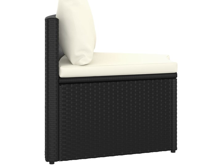 vidaXL 9-częściowa sofa ogrodowa z poduszkami, rattan PE, czarna Zestawy wypoczynkowe Tworzywo sztuczne Technorattan Stal Kolor Czarny