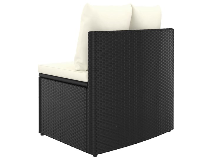 vidaXL 9-częściowa sofa ogrodowa z poduszkami, rattan PE, czarna Tworzywo sztuczne Zestawy wypoczynkowe Stal Kolor Czarny Technorattan Kategoria Zestawy mebli ogrodowych