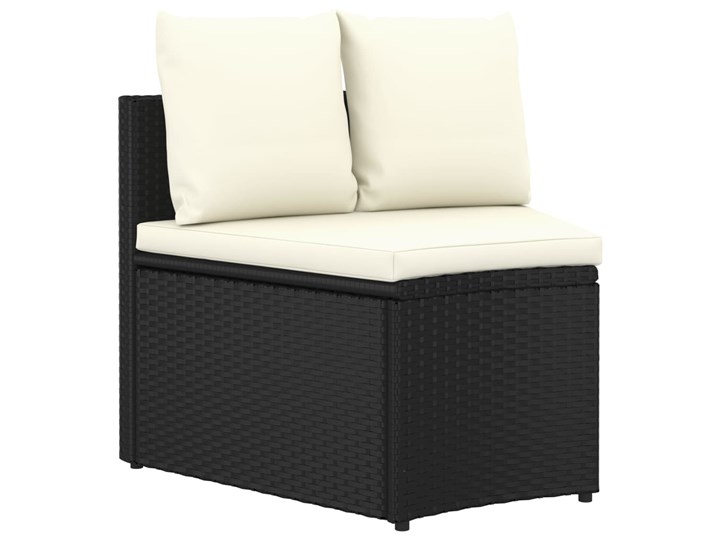 vidaXL 5-cz. zestaw wypoczynkowy do ogrodu, poduszki, czarny rattan PE Stal Zawartość zestawu Sofa Zestawy wypoczynkowe Tworzywo sztuczne Technorattan Kategoria Zestawy mebli ogrodowych