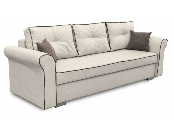 Sofa z Funkcją Spania Merida Brązowy/Kremowy Kolor Beżowy Typ Gładkie