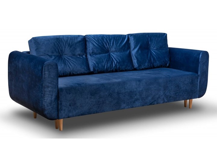 Sofa z Funkcją Spania Sewilla Granatowy Typ Gładkie Rozkładanie Rozkładana