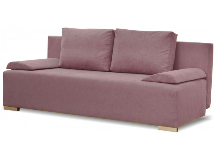Kanapa z Funkcją Spania Ecco Plus Pudrowy Róż Głębokość 82 cm Stała konstrukcja Szerokość 195 cm Typ Gładkie