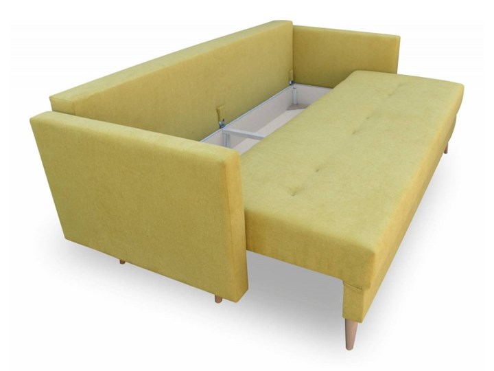 Sofa z Funkcją Spania Lahti Musztardowy Głębokość 92 cm Stała konstrukcja Kolor Żółty