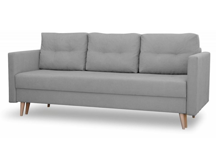 Sofa z Funkcją Spania Saffle Szary Szerokość 216 cm Głębokość 85 cm Stała konstrukcja Styl Skandynawski