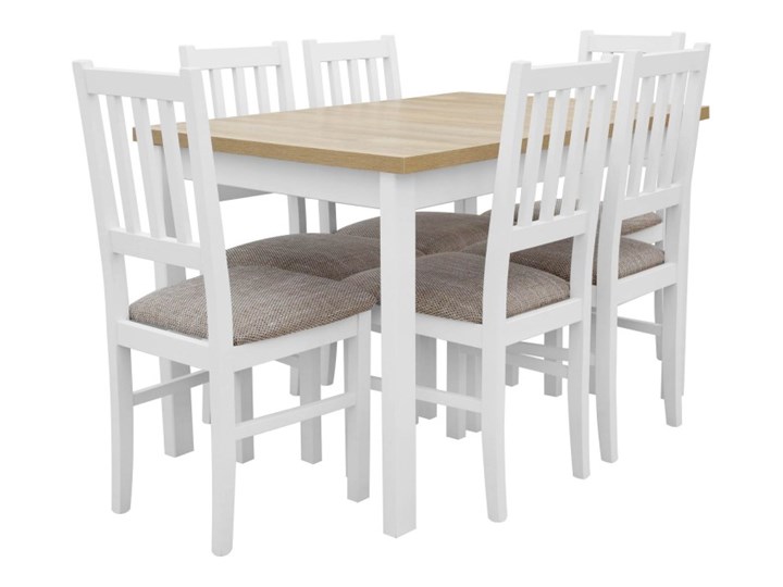 Stół Rozkładany + 6 Krzeseł do Kuchni 150/120x80 Brąz Kategoria Stoły z krzesłami