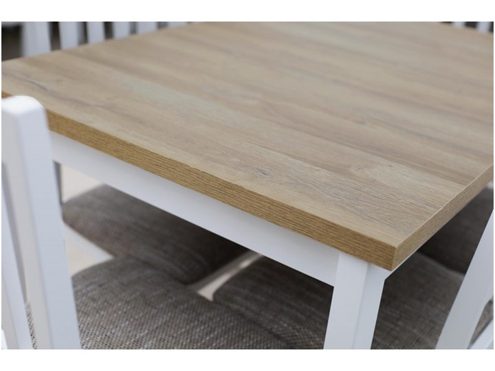 Stół Rozkładany + 6 Krzeseł do Kuchni 150/120x80 Brąz Kolor Biały
