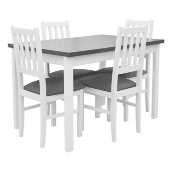 Stół Rozkładany + 4 Krzesła do Kuchni 150/120x80 Grafit