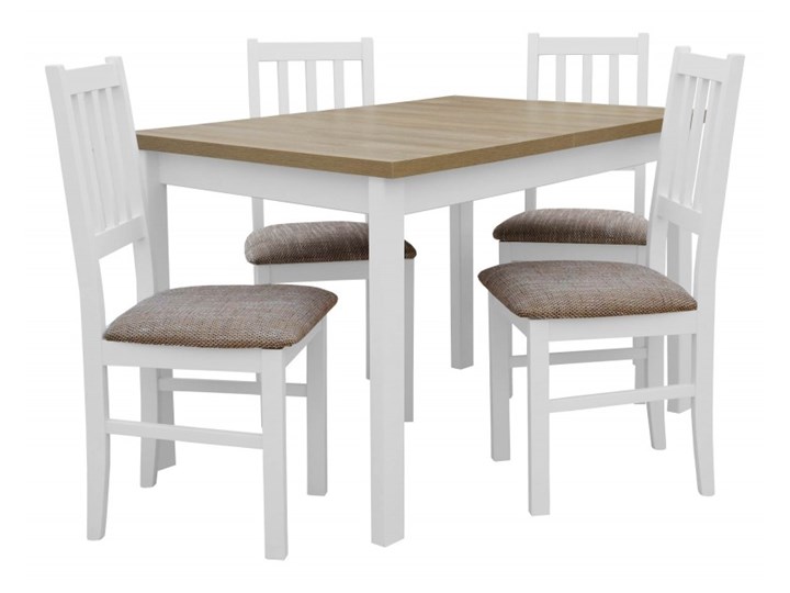 Stół Rozkładany + 4 Krzesła do Kuchni 150/120x80 Brąz Kategoria Stoły z krzesłami