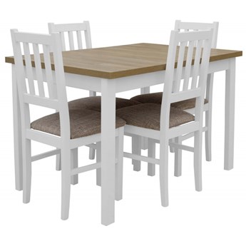 Stół Rozkładany + 4 Krzesła do Kuchni 150/120x80 Brąz