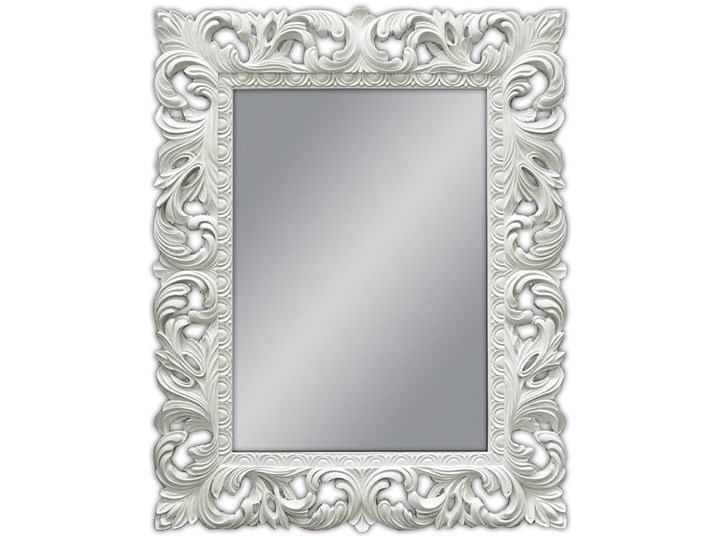 LUSTRO PU-058 80x100cm BIAŁE outlet Styl Glamour Lustro z ramą Prostokątne Kolor Biały