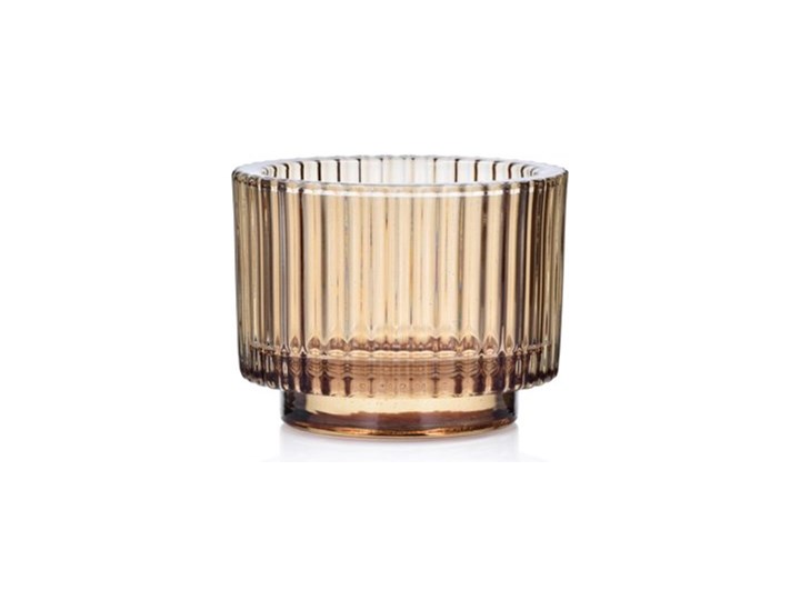 Lampion na tealight świecznik DUKA OPTISK 9x7 cm żółty szkło Kategoria Świeczniki i świece Kolor Beżowy