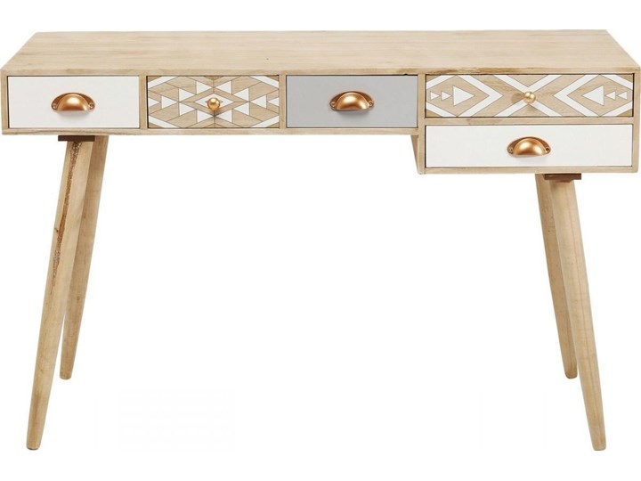 Biurko Oase 118x40 cm naturalne Styl Skandynawski Szerokość 118 cm Stal Płyta MDF Drewno Kolor Beżowy