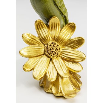Figurka dekoracyjna Flower Parrot 13x13 cm zielono-złota