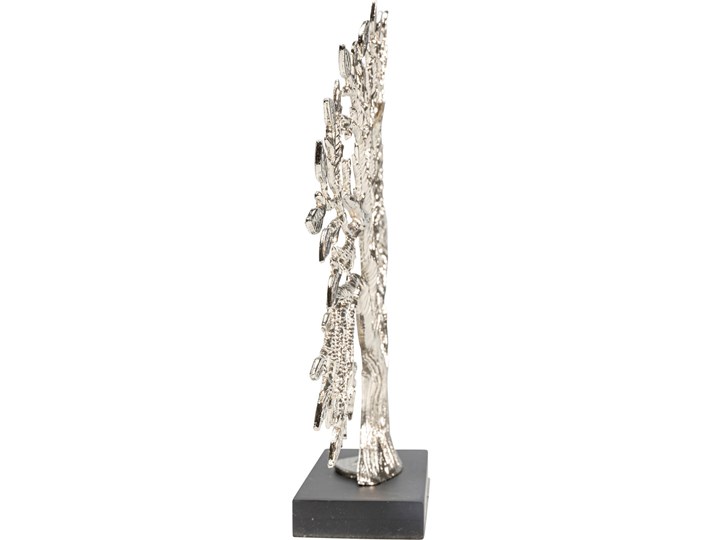 Figurka dekoracyjna srebrna drzewo 39x7 cm Rośliny Kolor Srebrny
