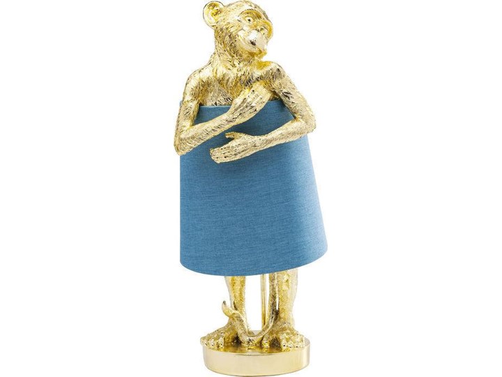Lampa stołowa Animal Monkey 23x58 cm niebieska Stal Lampa z abażurem Kategoria Lampy stołowe Kolor Biały