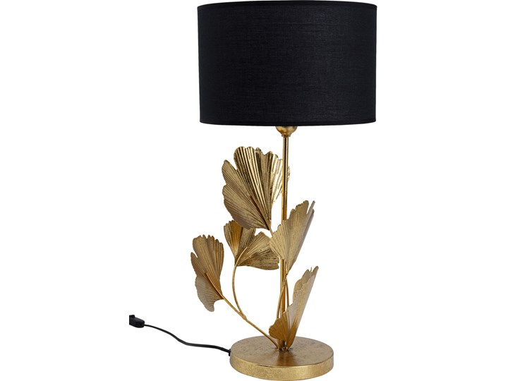 Lampa stołowa Flores Ø30x62 cm złota - klosz czarny Lampa z kloszem Kolor Biały