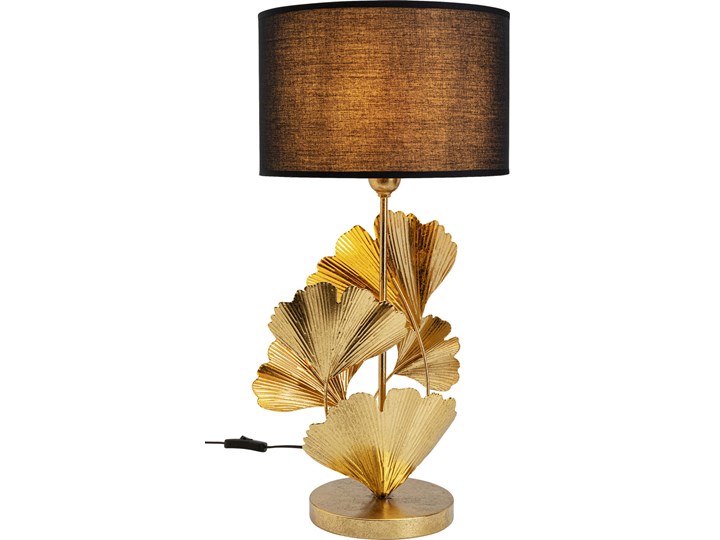 Lampa stołowa Flores Ø30x62 cm złota - klosz czarny Kolor Złoty Lampa z kloszem Kolor Biały