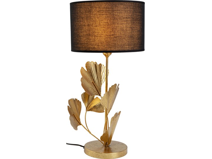 Lampa stołowa Flores Ø30x62 cm złota - klosz czarny Lampa z kloszem Kolor Złoty