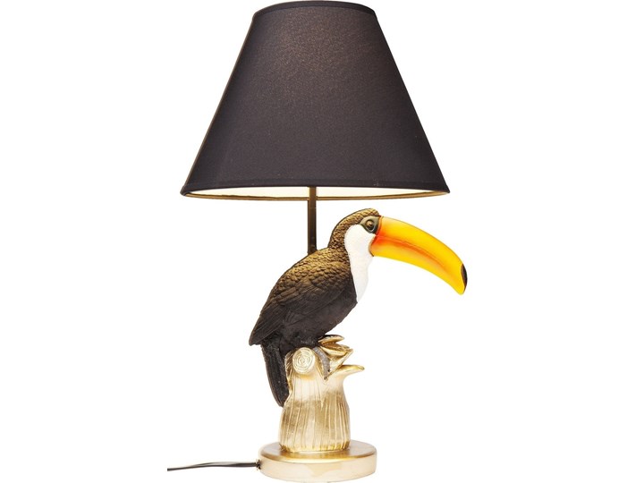 Lampa stołowa Toucan 50x28 cm Stal Kolor Czarny Lampa z abażurem Kolor Wielokolorowy