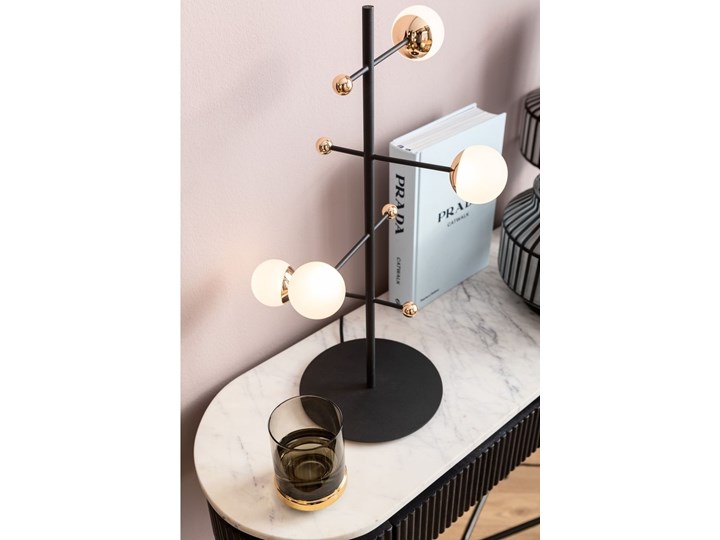 Lampa stołowa Trapez 28x52 cm czarna Tworzywo sztuczne Stal Kolor Czarny