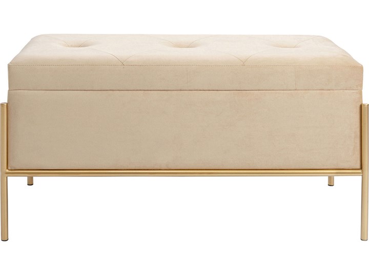Ławka ze schowkiem Buttons Storage 80x43 cm beżowa Kolor Beżowy Kategoria Ławki do salonu