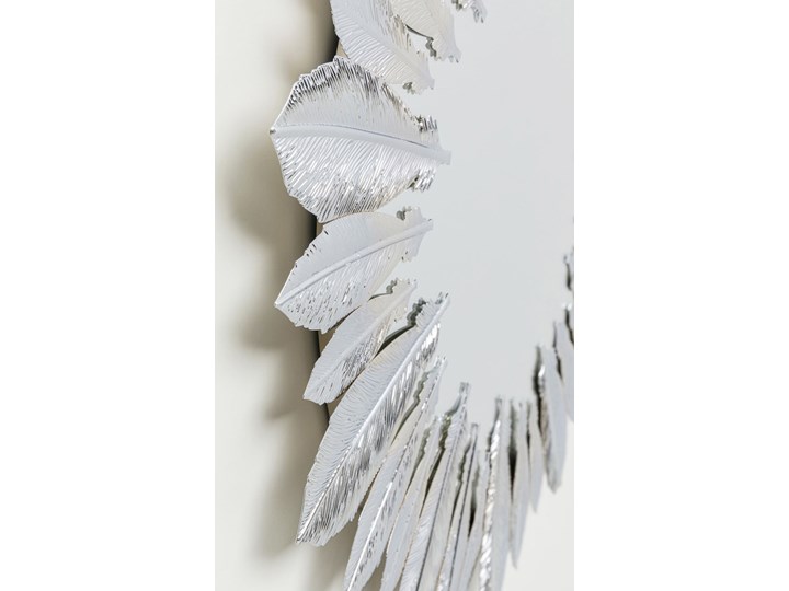 Lustro Feather Dress Ø49 cm srebrne Pomieszczenie Salon Lustro z ramą Okrągłe Ścienne Kolor Szary