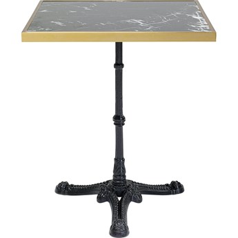 Stół z czarnym marmurowym blatem i metalowa nogą 60x60 cm