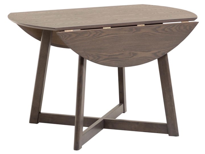 Stół okrągły rozkładany Maryse drewniany ciemnobrązowy 70(120)x75cm Drewno Płyta laminowana Pomieszczenie Stoły do jadalni