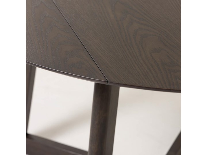 Stół okrągły rozkładany Maryse drewniany ciemnobrązowy 70(120)x75cm Płyta laminowana Drewno Średnica 120 cm