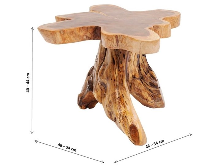 Stolik kawowy Tree 50x50 cm drewniany Drewno Kolor Beżowy Kształt blatu