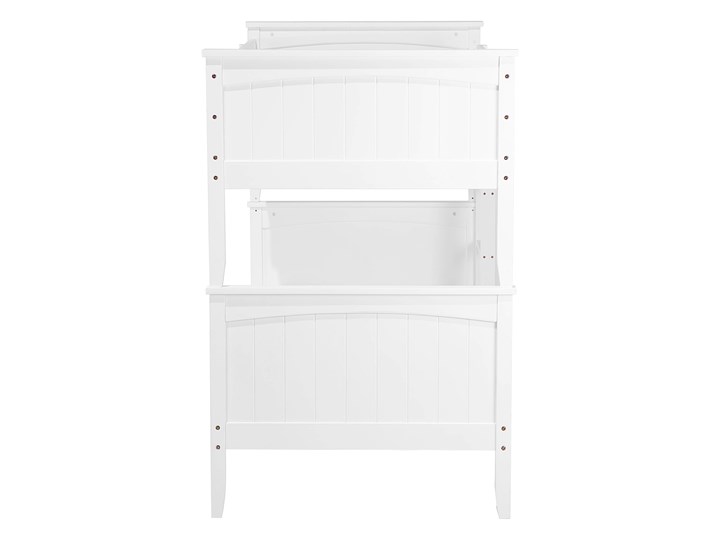 Łóżko dziecięce piętrowe białe drewniane z drabinką 90 x 200 cm Skandynawski design Łóżko piętrowe Kolor Biały Drewno Kategoria Łóżka dla dzieci