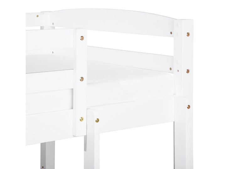 Beliani Łóżko dziecięce piętrowe z szufladami białe drewniane z drabinką 90 x 200 cm Skandynawski design