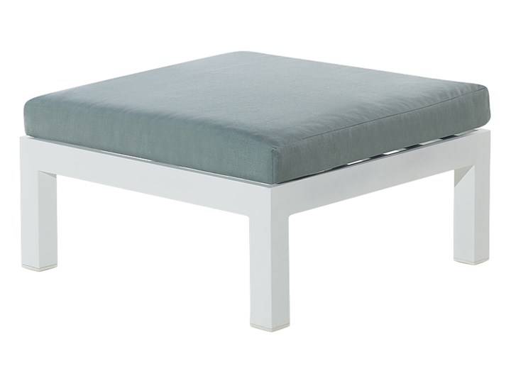 Zestaw mebli ogrodowych 6-osobowy biały aluminium zielone poduszki narożnik pufa stół stolik Zawartość zestawu Sofa Zestawy modułowe Zestawy wypoczynkowe Tworzywo sztuczne Liczba miejsc Pięcioosobowy