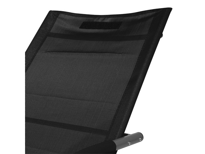 Leżak ogrodowy czarny bujany ogrodowy na płozach z poduszką zagłówkiem Leżanki Bujane Metal Styl Nowoczesny