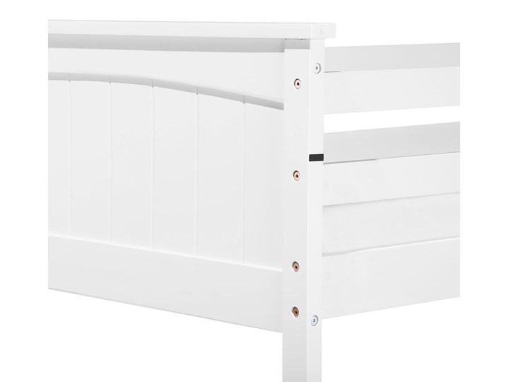 Łóżko dziecięce piętrowe białe drewniane z drabinką 90 x 200 cm Skandynawski design Drewno Łóżko piętrowe Kategoria Łóżka dla dzieci