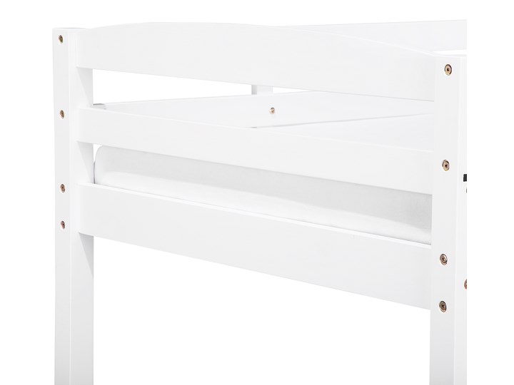 Beliani Łóżko dziecięce piętrowe z szufladami białe drewniane z drabinką 90 x 200 cm Skandynawski design