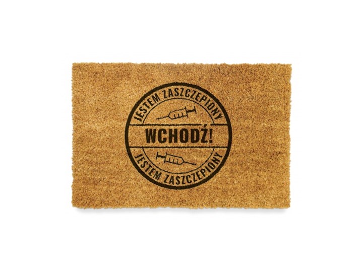Wycieraczka kokosowa z napisem JESTEM ZASZCZEPIONY Kategoria Wycieraczki Włókno kokosowe Kolor Beżowy