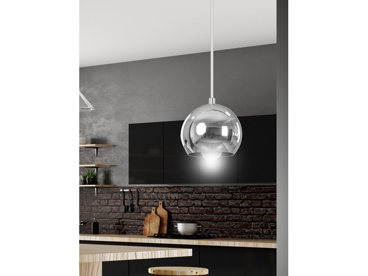 BALL 1 CHROME 404/1 chromowana kula wisząca super efekt Metal Lampa kula Lampa z kloszem Styl Nowoczesny