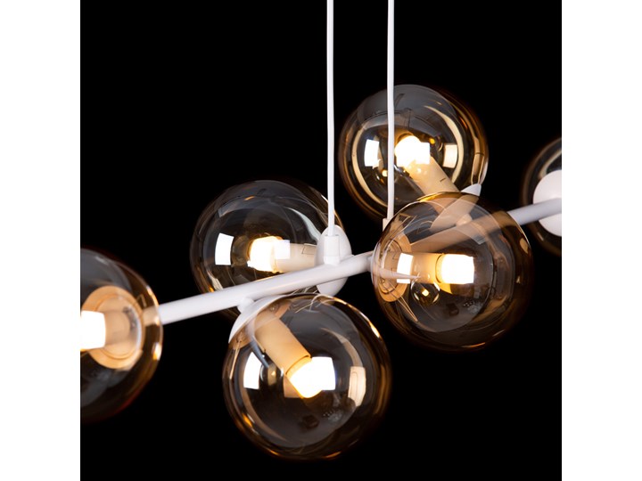 ROSSI 6 WH MIODOWY 879/6 lampa sufitowa wisząca biała miodowe klosze Metal Lampa z kloszem Styl Nowoczesny Lampa LED Szkło Kolor Biały