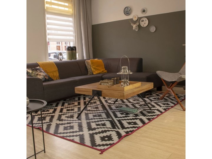 Bo-Camp Dywan na zewnątrz Chill mat Lewisham M, 2x1,8 m, czarno-biały Dywany Kolor Czarny Prostokątny Syntetyk Dywaniki 180x200 cm Kategoria Dywany