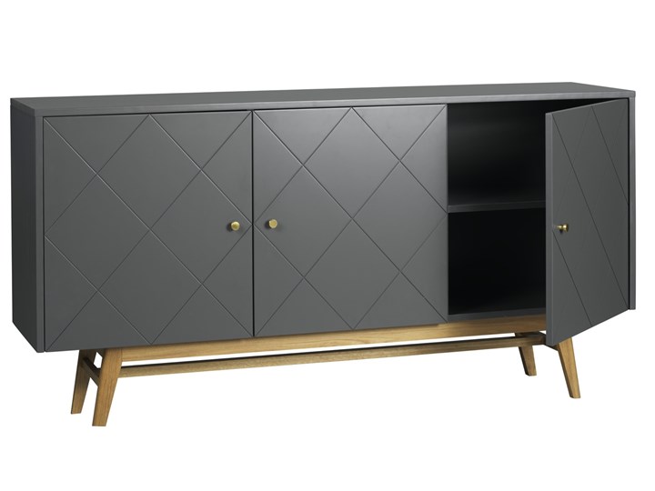 Komoda Rosswood 169x87 cm szara Drewno Z szafkami Płyta MDF Głębokość 42 cm Szerokość 169 cm Kategoria Komody