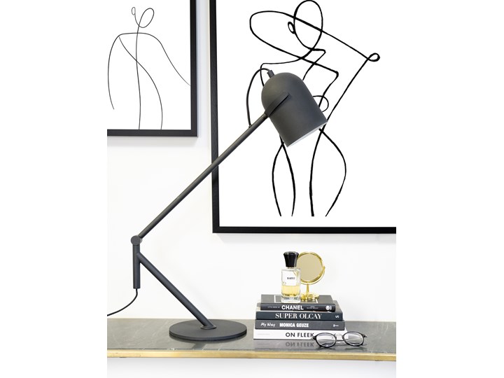 Lampa stołowa LED metalowa czarna 52x65 cm Kategoria Lampy stołowe Kolor Biały