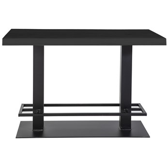 Stół barowy czarny drewniany blat metalowe nogi 140x80 cm
