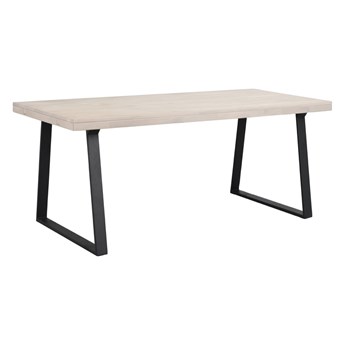 Stół bielony drewniany blat dąb czarne metalowe nogi 170x95 cm