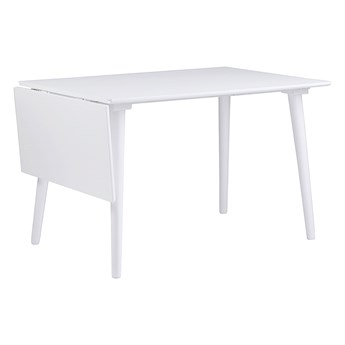 Stół rozkładany biały drewniane nogi kauczuk 120-160x80 cm